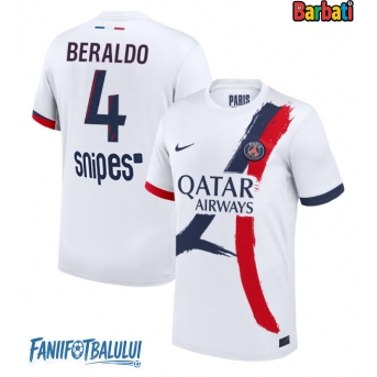 Paris Saint-Germain Lucas Beraldo #4 Tricou Fotbal Replică 2025-26 Barbati Deplasare